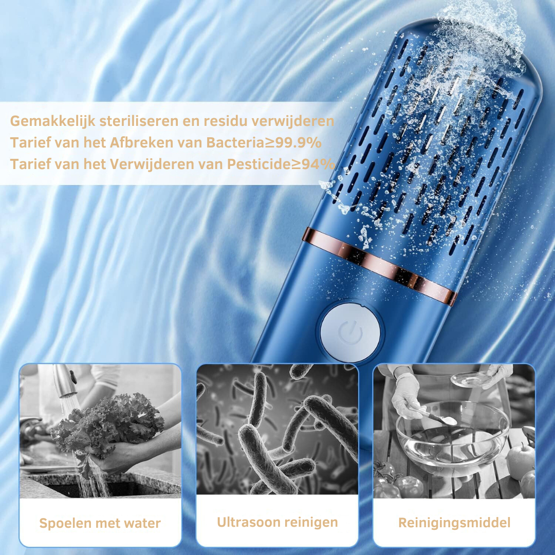 Wireless Vegetable and Fruit Cleaner with Hydroxy-Ion Technology | Compact Rechargeable Disinfection Device for Fresh and Safe Food - Lamylie