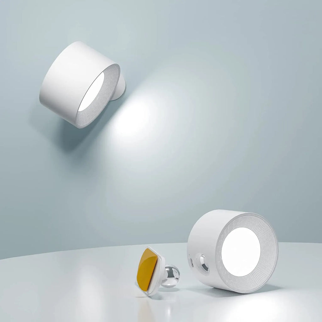 Wireless Rechargeable & Dimmable Wall Lamp with 360° Rotation | Compact Touch-Control Night Light - Lamylie