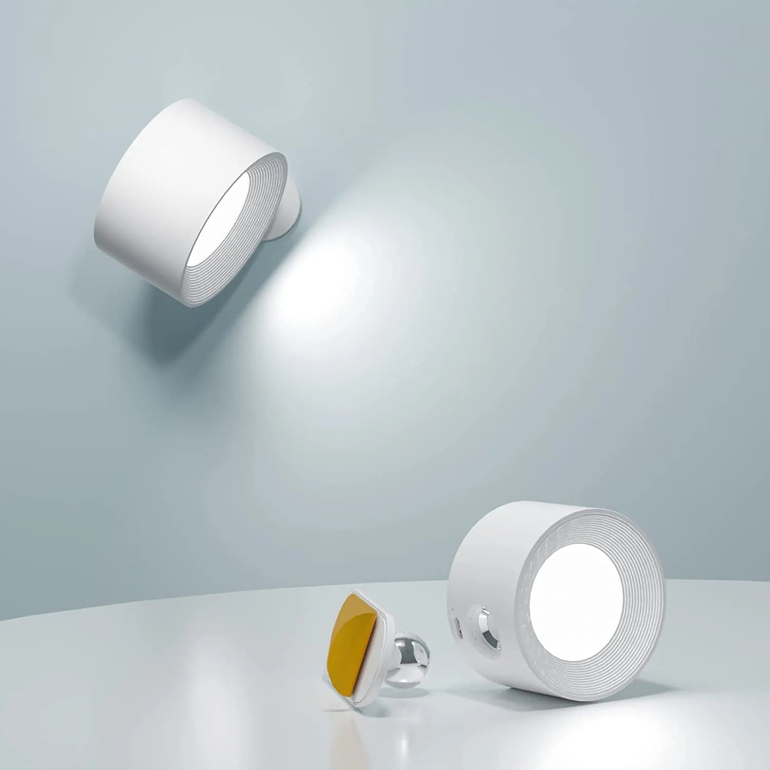 Bezdrátová dobíjecí a stmívatelná nástěnná lampa s otočením o 360° | Kompaktní noční světlo s dotykovým ovládáním – Lamylie