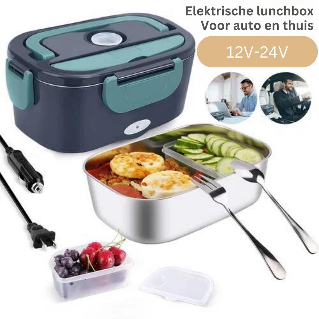 Elektryczny lunchbox z funkcją podgrzewania 1.5L | Ciepłe jedzenie w podróży, samochodzie i domu - Lamylie