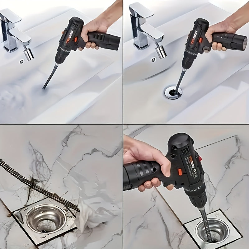 Flowfix 59-Inch Electric Drain Snake — Reliable Pipe Clog Clearing Tool