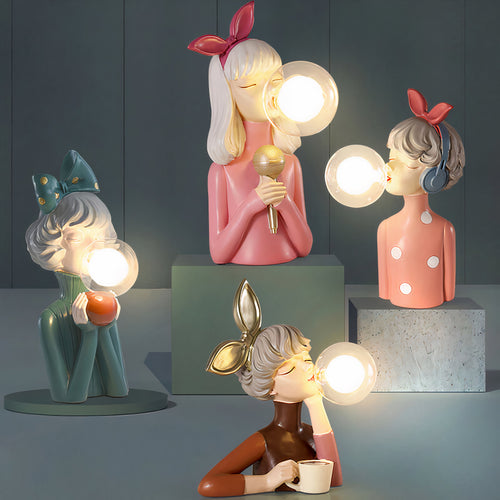 Artisan Table Lamp Handmade Resin & Glass USB Rechargeable - Lamylie