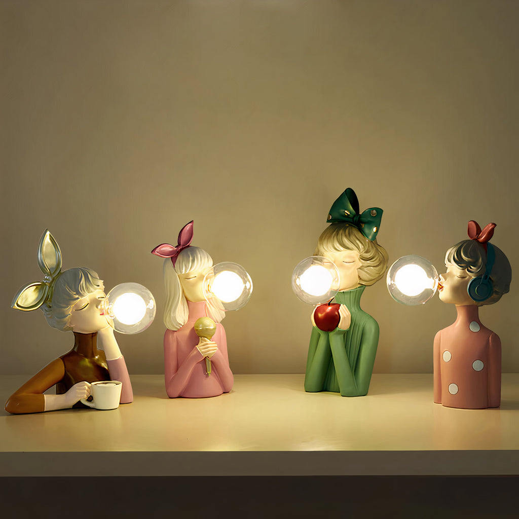 Artisan Table Lamp Handmade Resin & Glass USB Rechargeable - Lamylie