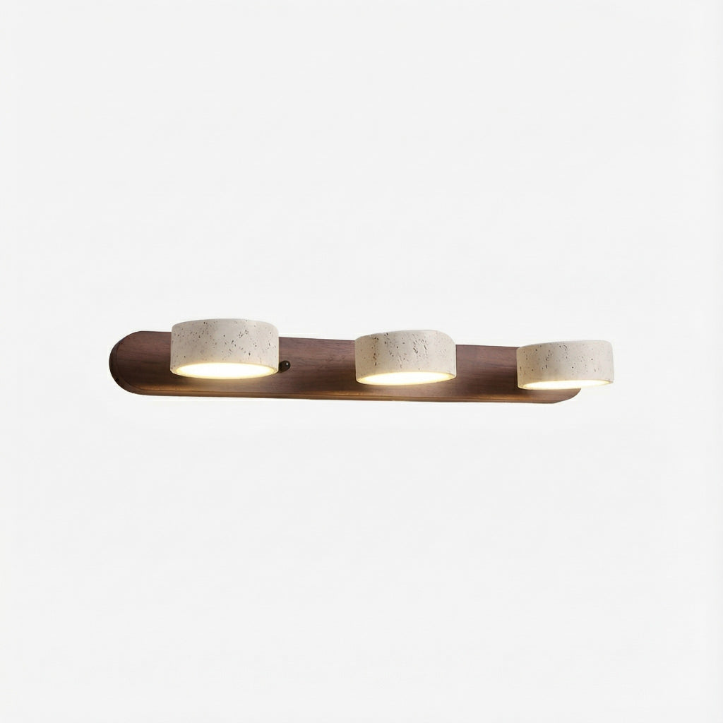 Adjustable Wall Lamp Travertine & Wood | 2/3/4 Light Points Warm Light Sconce - Lamylie