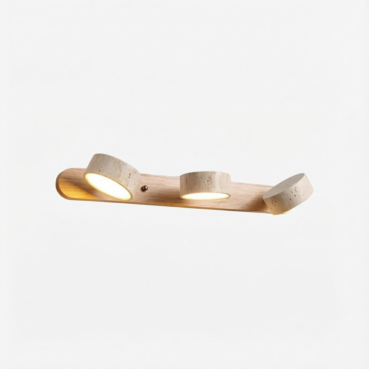 Adjustable Wall Lamp Travertine & Wood | 2/3/4 Light Points Warm Light Sconce - Lamylie