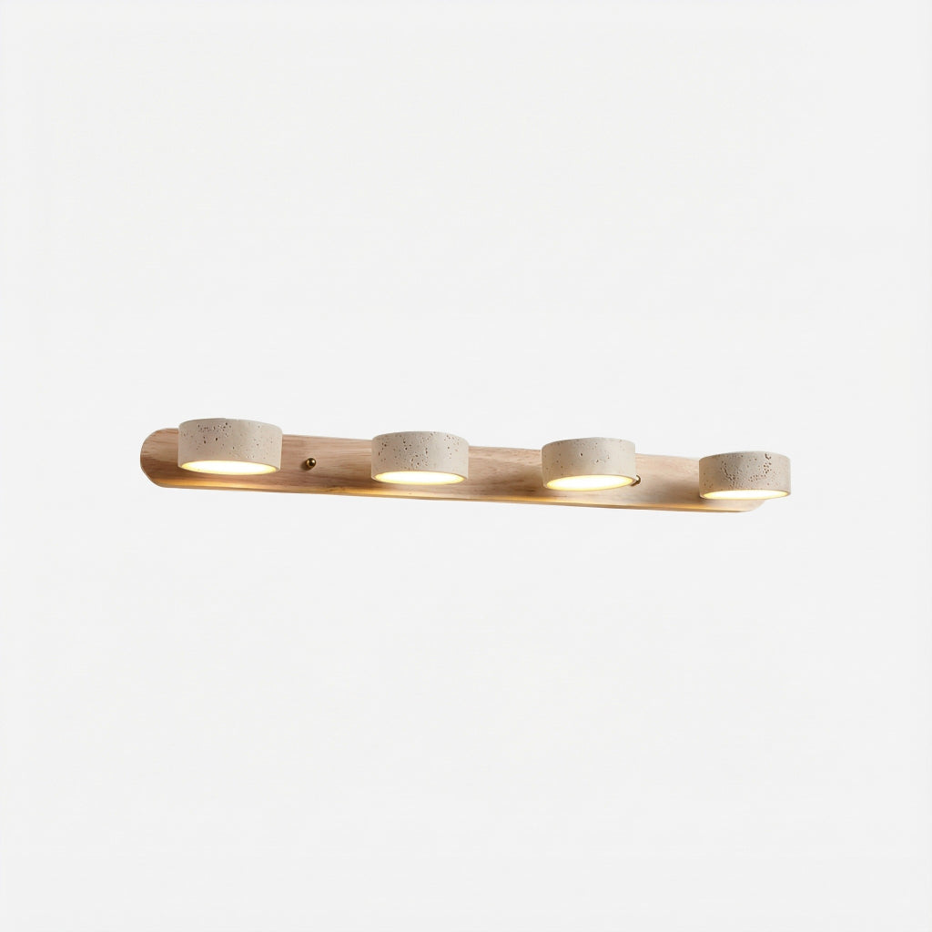 Adjustable Wall Lamp Travertine & Wood | 2/3/4 Light Points Warm Light Sconce - Lamylie