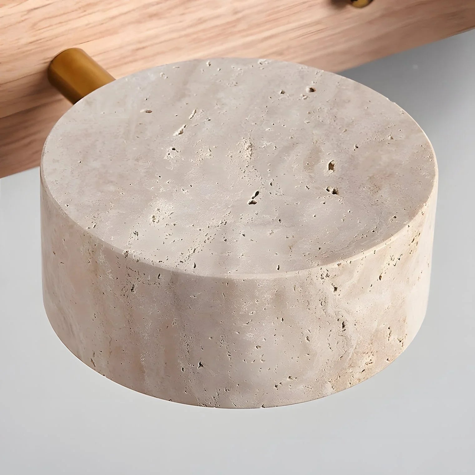 Adjustable Wall Lamp Travertine & Wood | 2/3/4 Light Points Warm Light Sconce - Lamylie