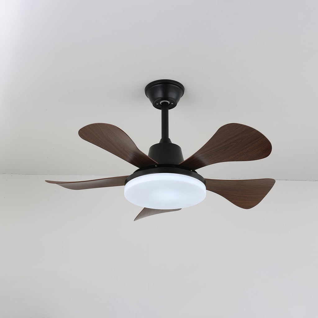 Plafondventilator Aveline van hout met verlichting ø91cm - Lamylie