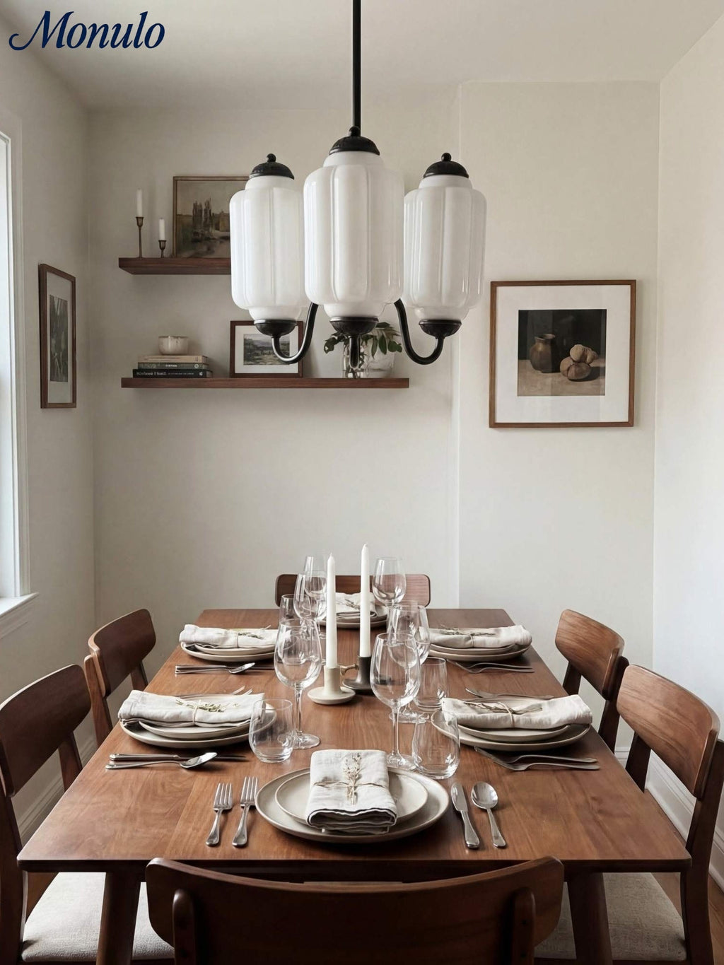 Milk Glass Chandelier Vintage Finish Timeless Elegance Classic Lighting for Dining Room Living Room - Lamylie