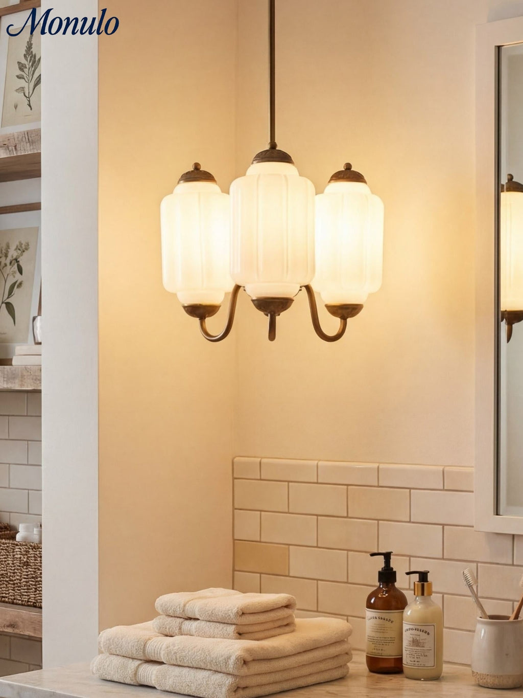 Milk Glass Chandelier Vintage Finish Timeless Elegance Classic Lighting for Dining Room Living Room - Lamylie
