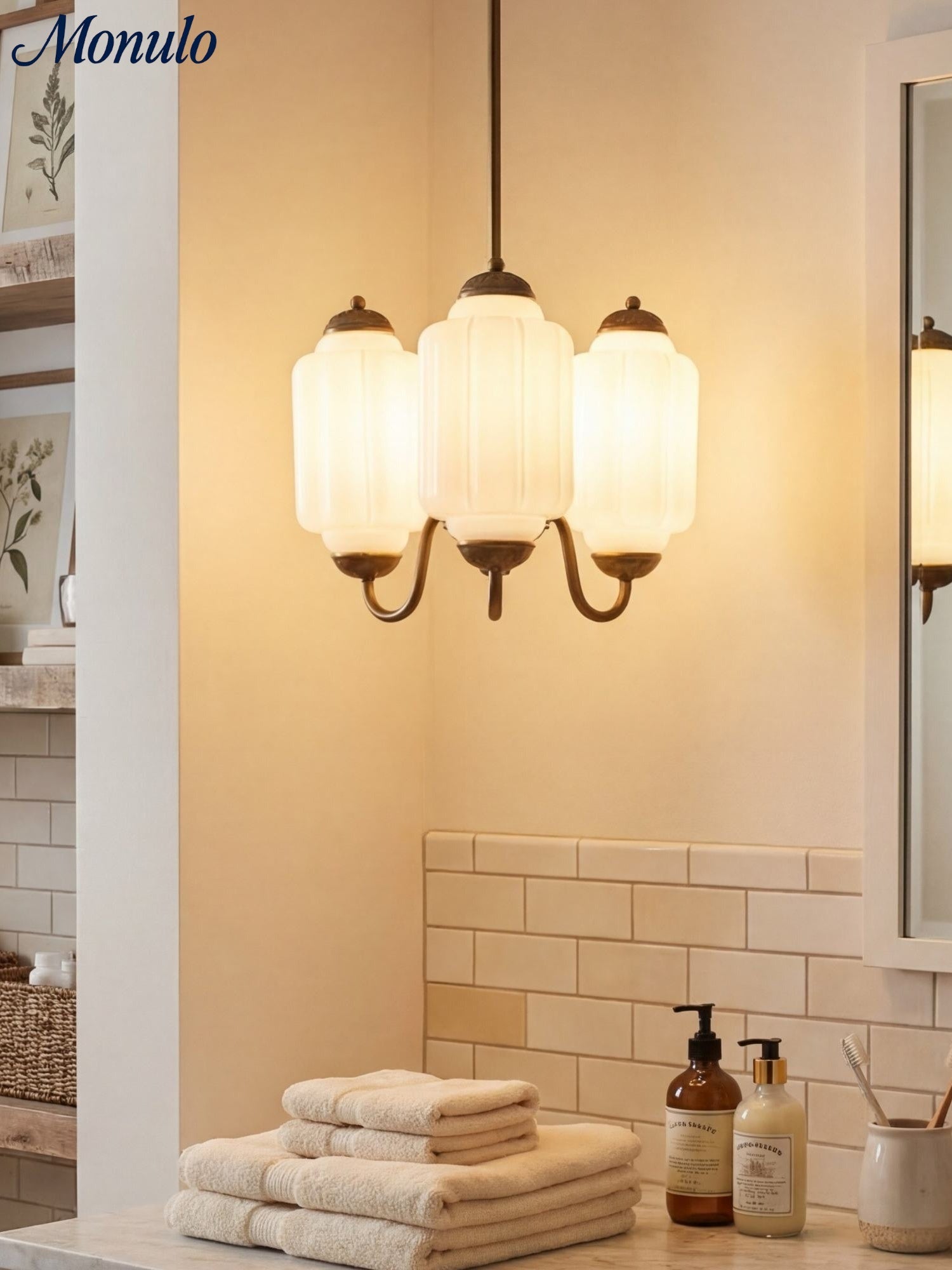 Milk Glass Chandelier Vintage Finish Timeless Elegance Classic Lighting for Dining Room Living Room - Lamylie