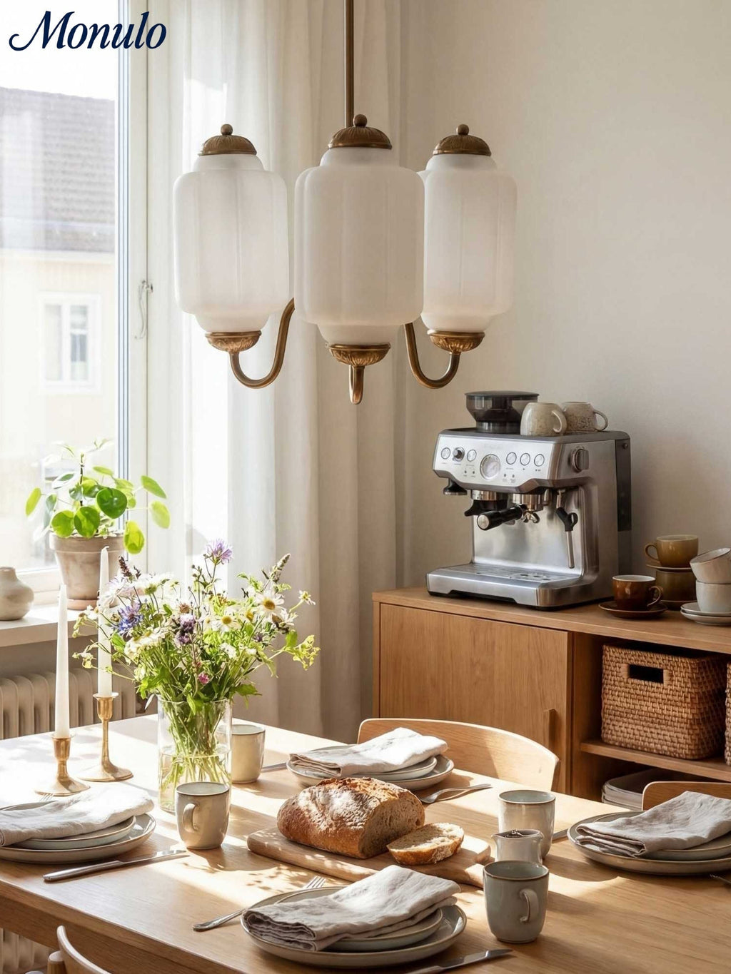 Milk Glass Chandelier Vintage Finish Timeless Elegance Classic Lighting for Dining Room Living Room - Lamylie