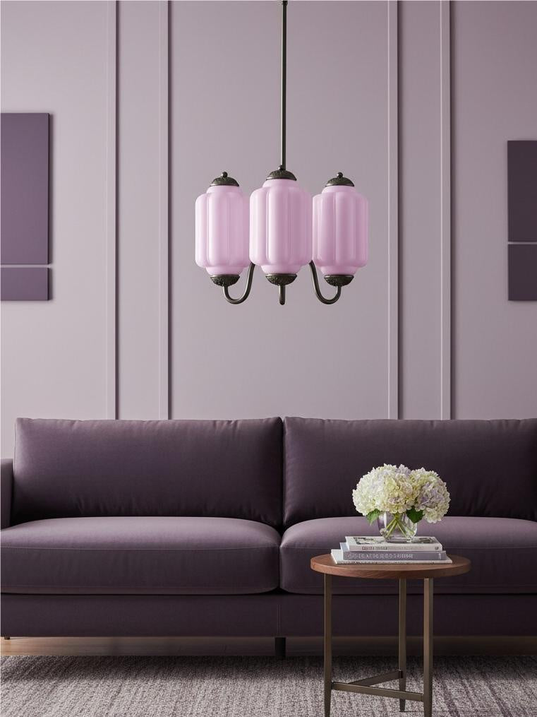 Milk Glass Chandelier Vintage Finish Timeless Elegance Classic Lighting for Dining Room Living Room - Lamylie