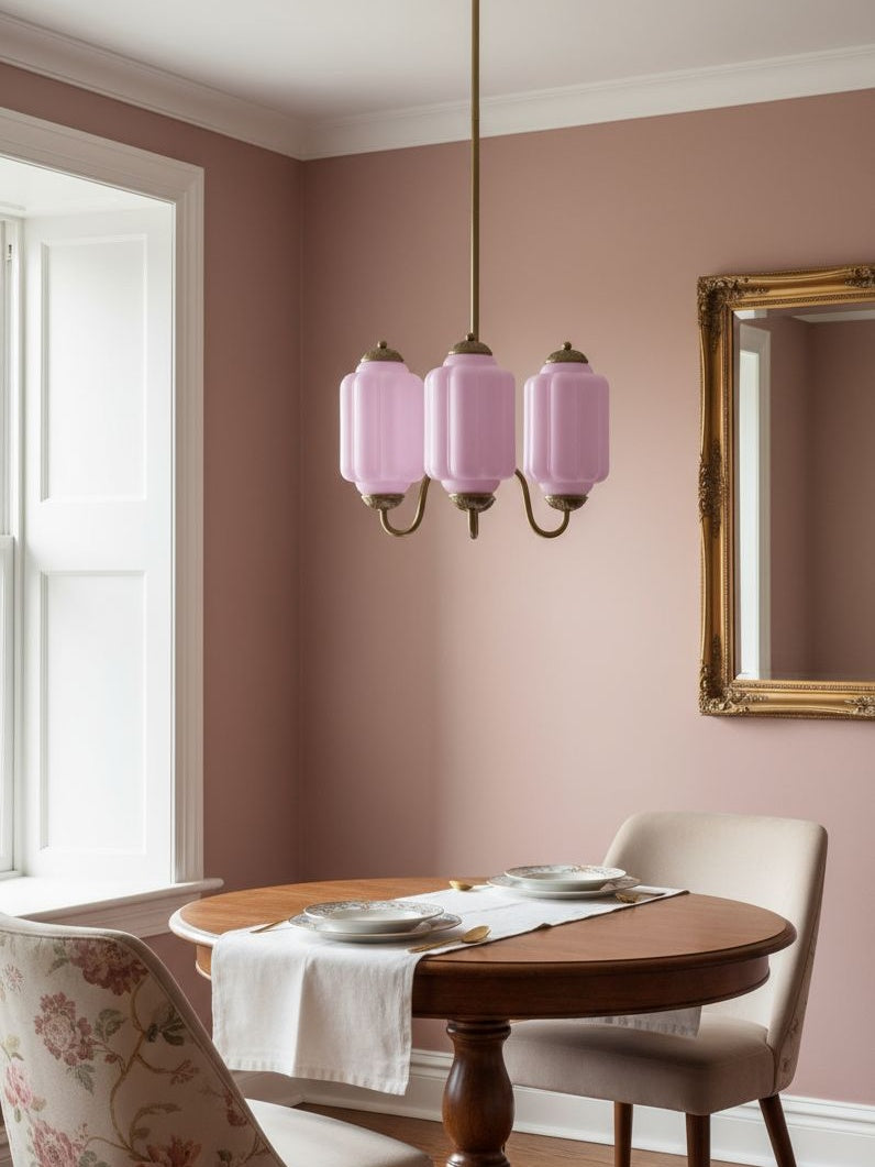 Milk Glass Chandelier Vintage Finish Timeless Elegance Classic Lighting for Dining Room Living Room - Lamylie