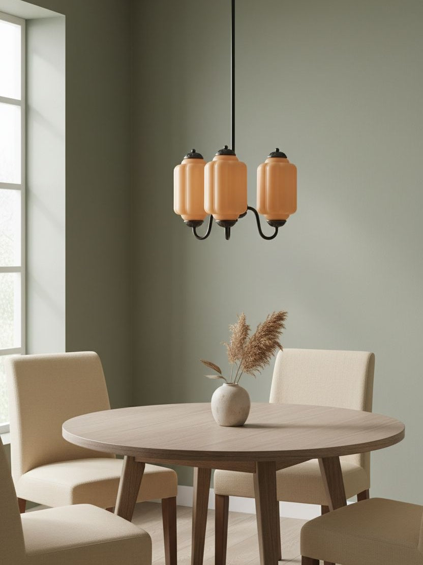 Milk Glass Chandelier Vintage Finish Timeless Elegance Classic Lighting for Dining Room Living Room - Lamylie