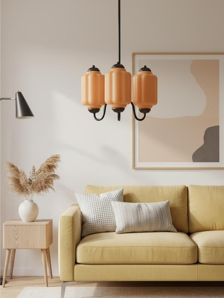 Milk Glass Chandelier Vintage Finish Timeless Elegance Classic Lighting for Dining Room Living Room - Lamylie