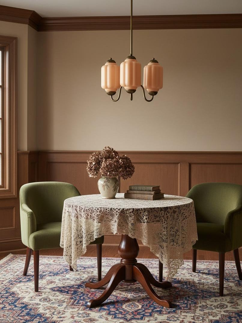 Milk Glass Chandelier Vintage Finish Timeless Elegance Classic Lighting for Dining Room Living Room - Lamylie