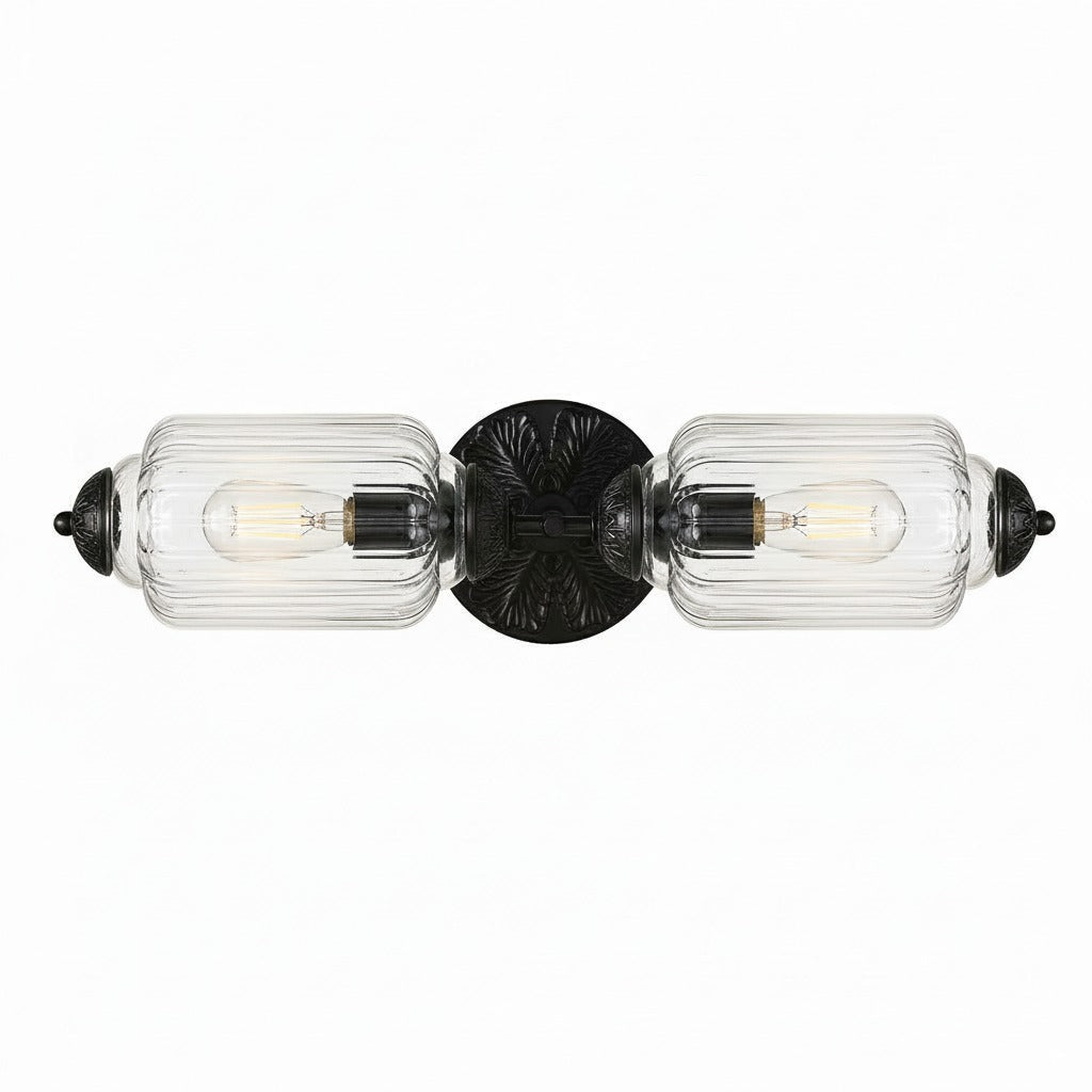 Vintage Glass Wall Lamp Horizontal Model Eloise Light Source for Living Room and Hallway - Lamylie
