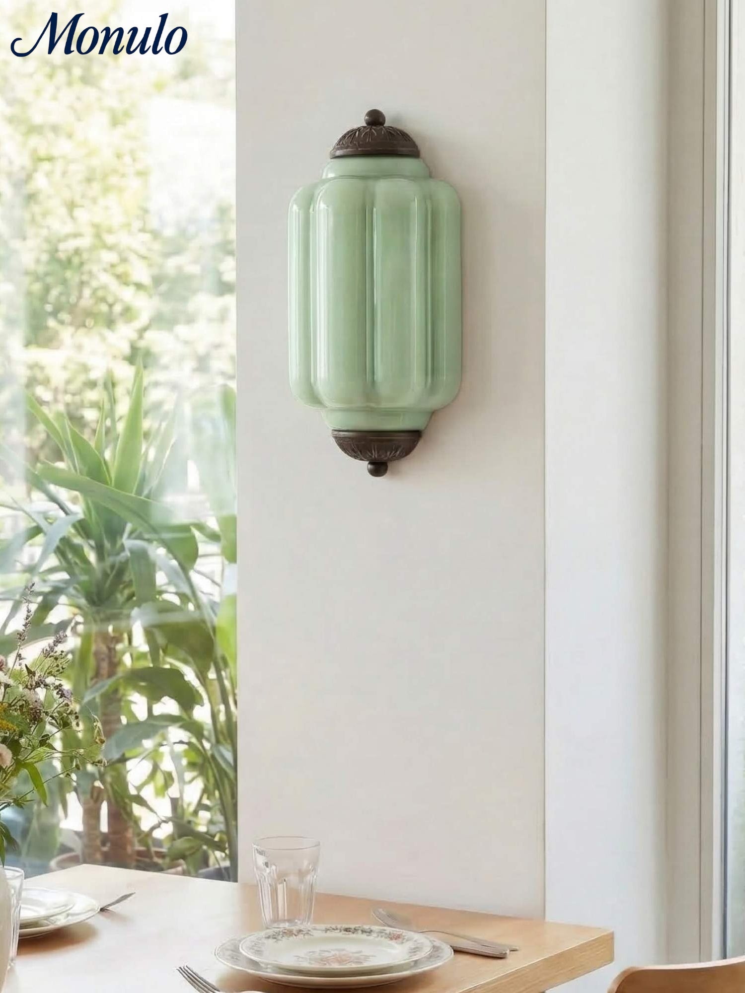 Milk Glass Wall Lamp for Bedroom Hall Scandinavian Style - Lamylie