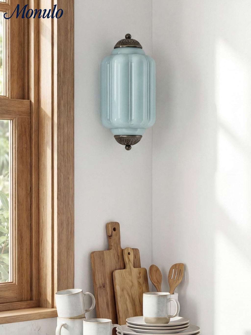 Milk Glass Wall Lamp for Bedroom Hall Scandinavian Style - Lamylie