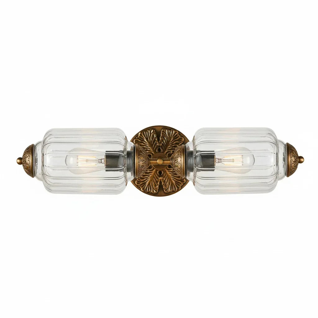 Eloise Vintage Scalloped Milk Glass Wall Sconce - Modern Accent Lighting for Bathroom and Bedroom