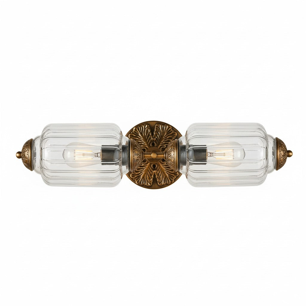 Vintage Glass Wall Lamp Horizontal Model Eloise Light Source for Living Room and Hallway - Lamylie