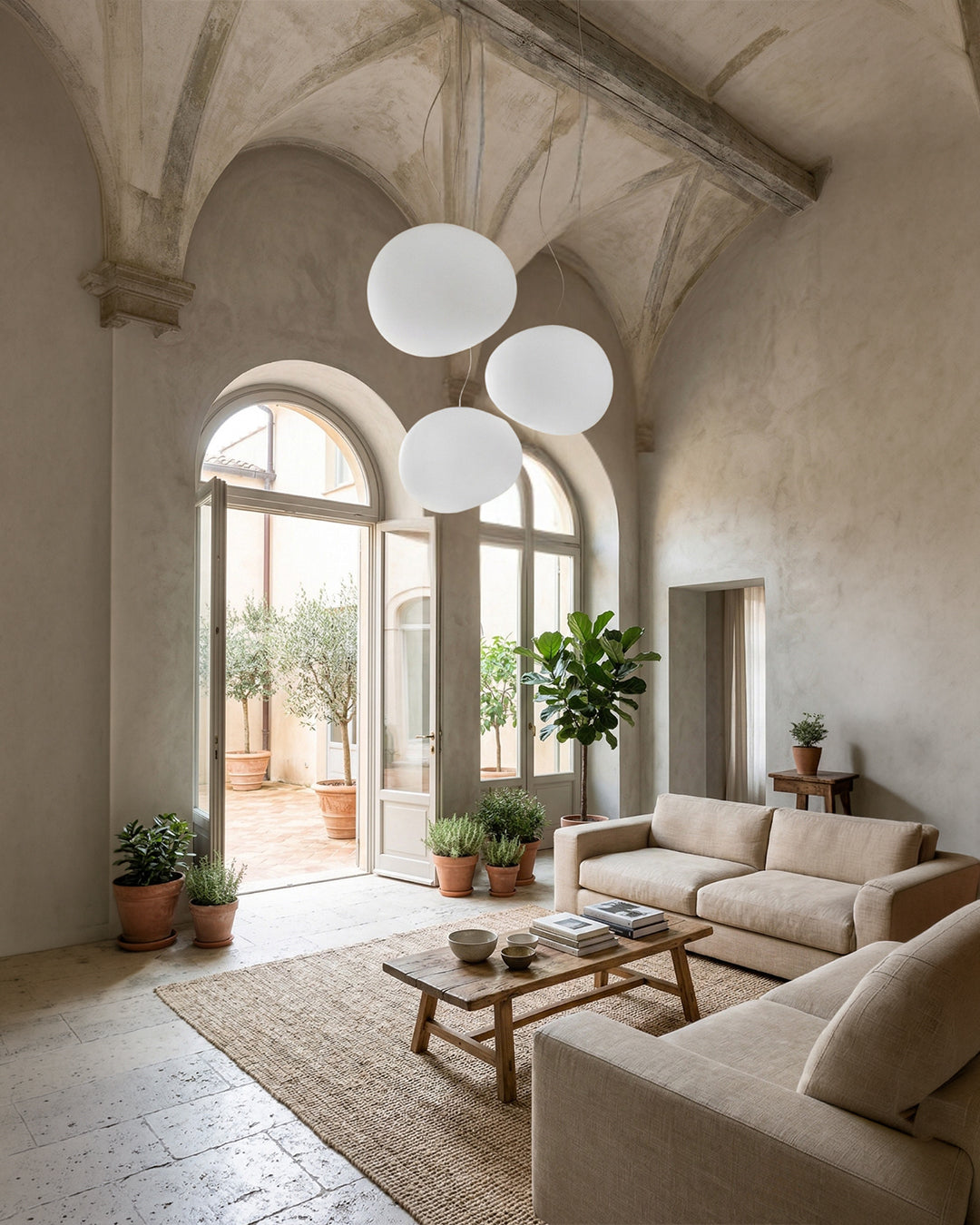 Glas-Pendelleuchte Milchweiß Mundgeblasen | Modernes minimalistisches Design mit sanftem Licht für Esszimmer und Wohnzimmer | 3 Größen verfügbar | Warmweiß 3000K - Lamylie
