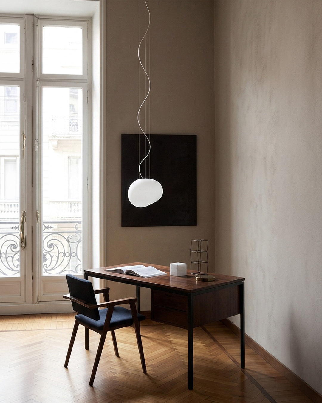 Glass Pendant Lamp Milk White Mouth-Blown | Modern Minimalist Design with Soft Light for Dining Room and Living Room | 3 Sizes Available | Warm White 3000K - Lamylie