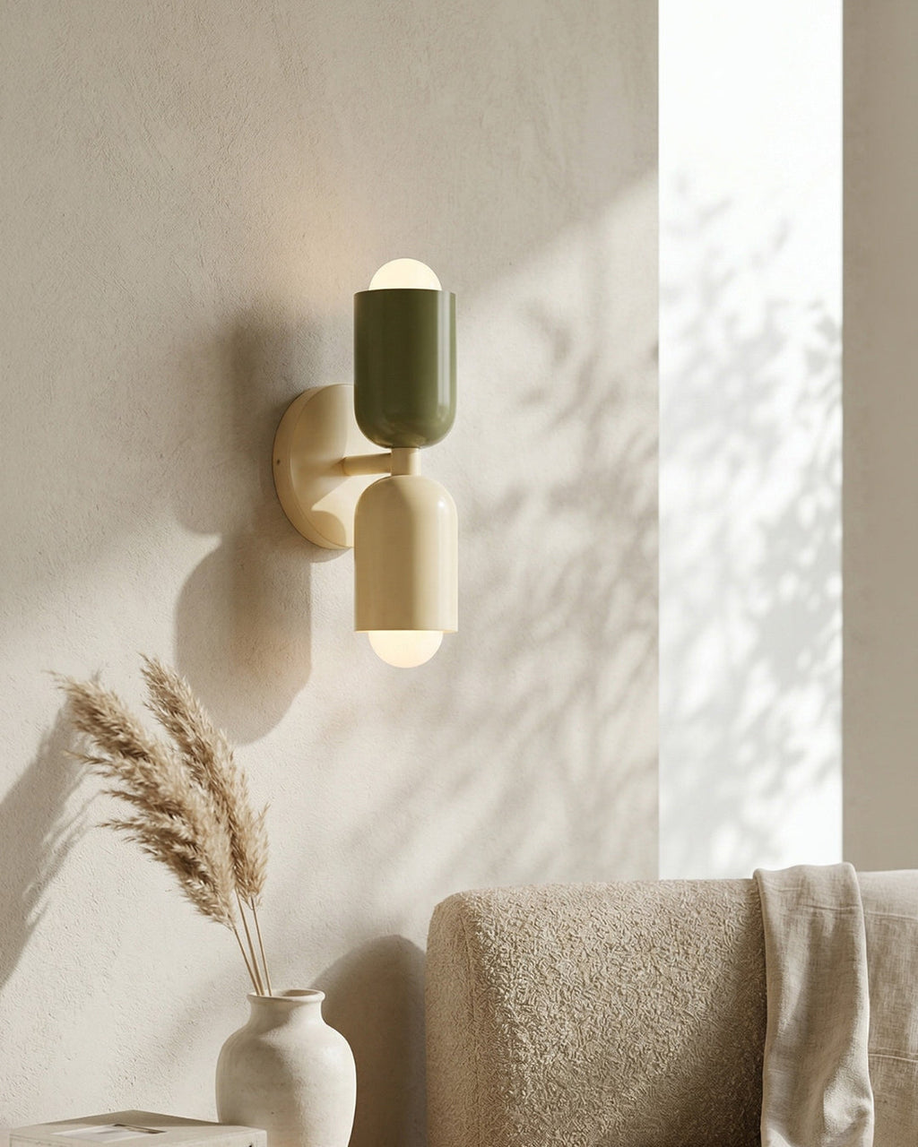 Metal Wall Lamp with Dual Light Beam | Scandinavian Design Lighting for Modern Interiors - Lamylie