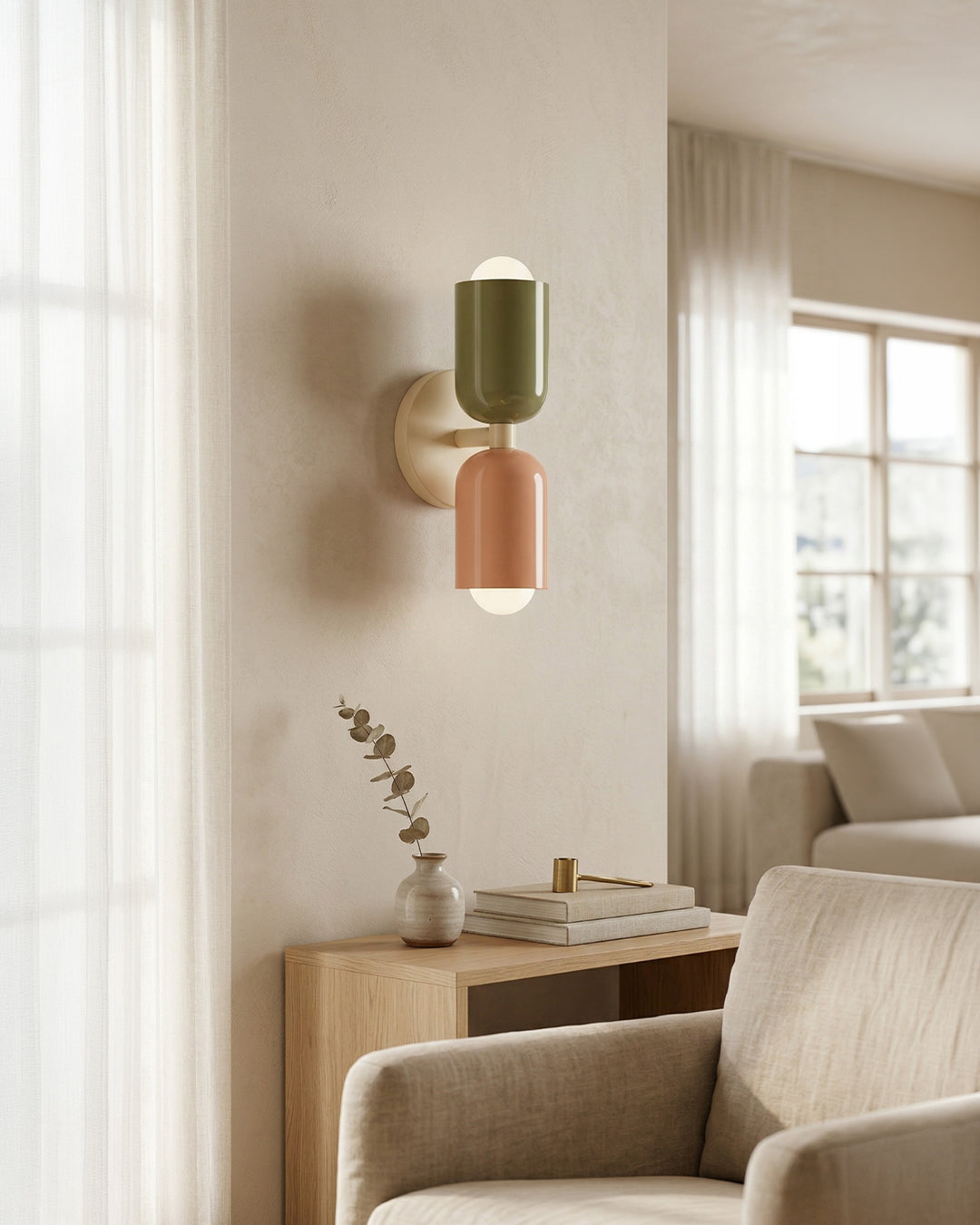 Metal Wall Lamp with Dual Light Beam | Scandinavian Design Lighting for Modern Interiors - Lamylie
