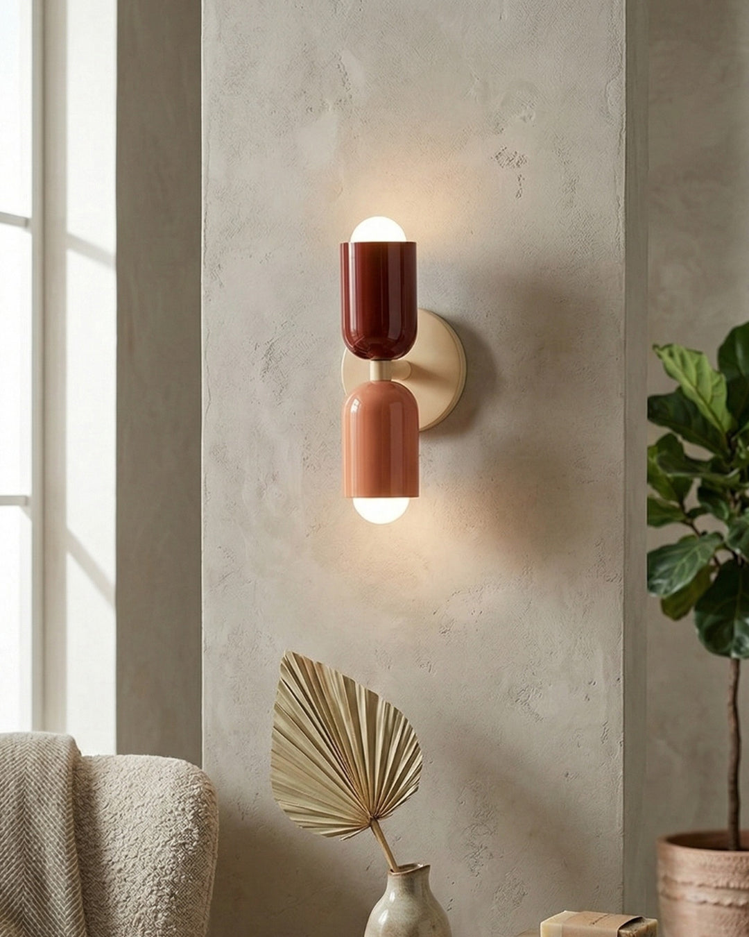 Metal Wall Lamp with Dual Light Beam | Scandinavian Design Lighting for Modern Interiors - Lamylie