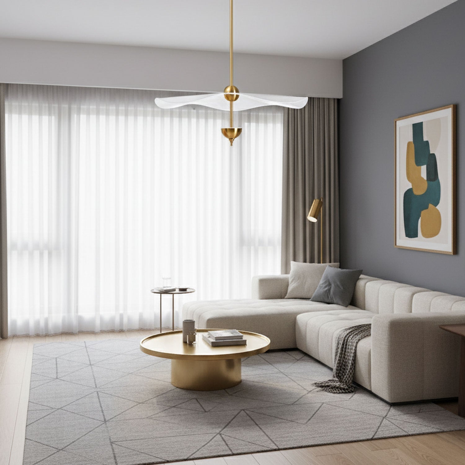 Doppelte Biscuit-Hängeleuchte Weiß Gold Rund Opal Weiß Acrylschirm Designbeleuchtung Dekorativ für Wohnzimmer Essbereich Schlafzimmer Modern Skandinavisches Interieur - Lamylie