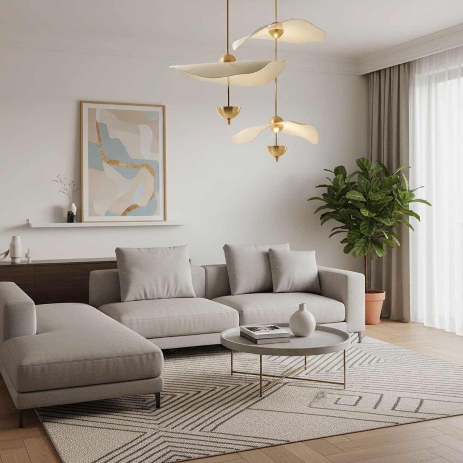 Doppelte Biscuit-Hängeleuchte Weiß Gold Rund Opal Weiß Acrylschirm Designbeleuchtung Dekorativ für Wohnzimmer Essbereich Schlafzimmer Modern Skandinavisches Interieur - Lamylie