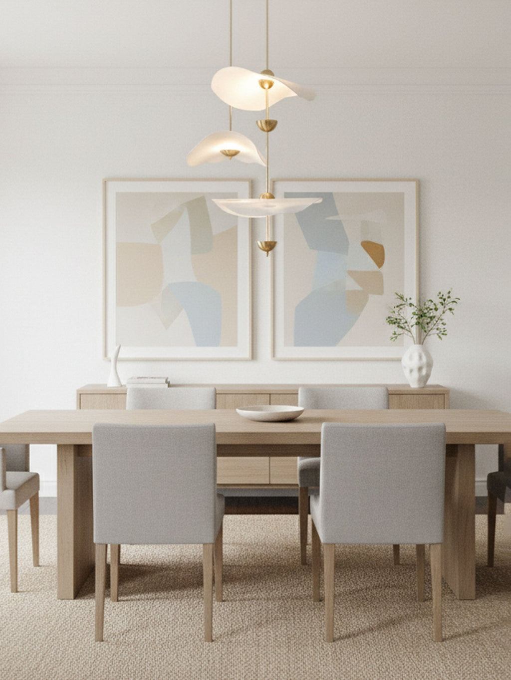 Doppelte Biscuit-Hängeleuchte Weiß Gold Rund Opal Weiß Acrylschirm Designbeleuchtung Dekorativ für Wohnzimmer Essbereich Schlafzimmer Modern Skandinavisches Interieur - Lamylie