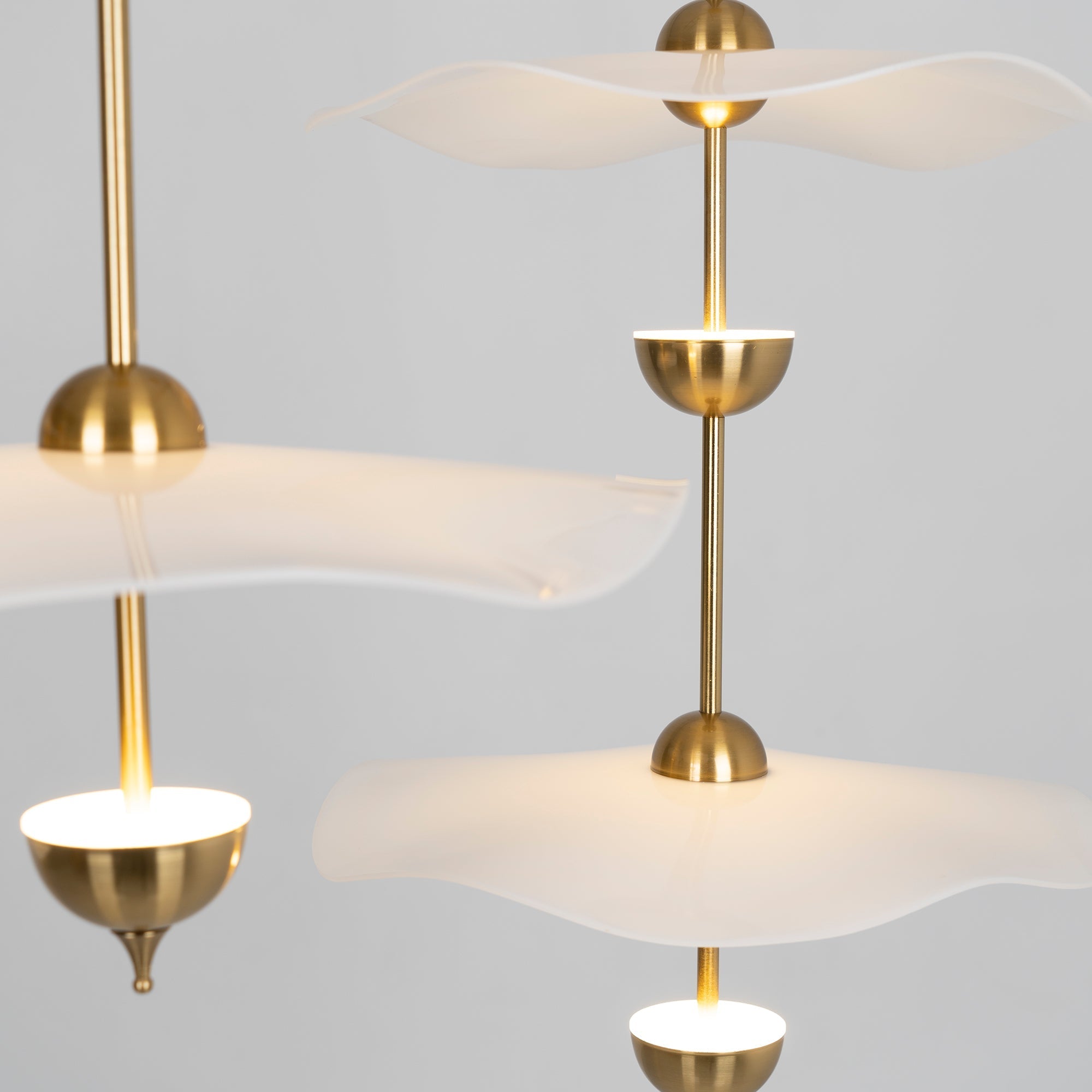 Doppelte Biscuit-Hängeleuchte Weiß Gold Rund Opal Weiß Acrylschirm Designbeleuchtung Dekorativ für Wohnzimmer Essbereich Schlafzimmer Modern Skandinavisches Interieur - Lamylie