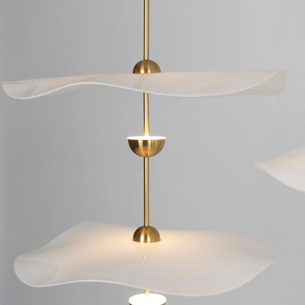 Doppelte Biscuit-Hängeleuchte Weiß Gold Rund Opal Weiß Acrylschirm Designbeleuchtung Dekorativ für Wohnzimmer Essbereich Schlafzimmer Modern Skandinavisches Interieur - Lamylie