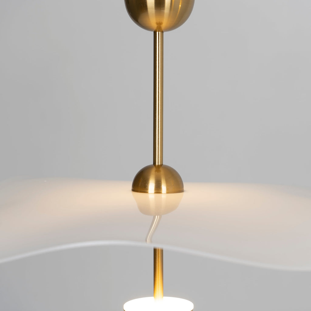 Doppelte Biscuit-Hängeleuchte Weiß Gold Rund Opal Weiß Acrylschirm Designbeleuchtung Dekorativ für Wohnzimmer Essbereich Schlafzimmer Modern Skandinavisches Interieur - Lamylie