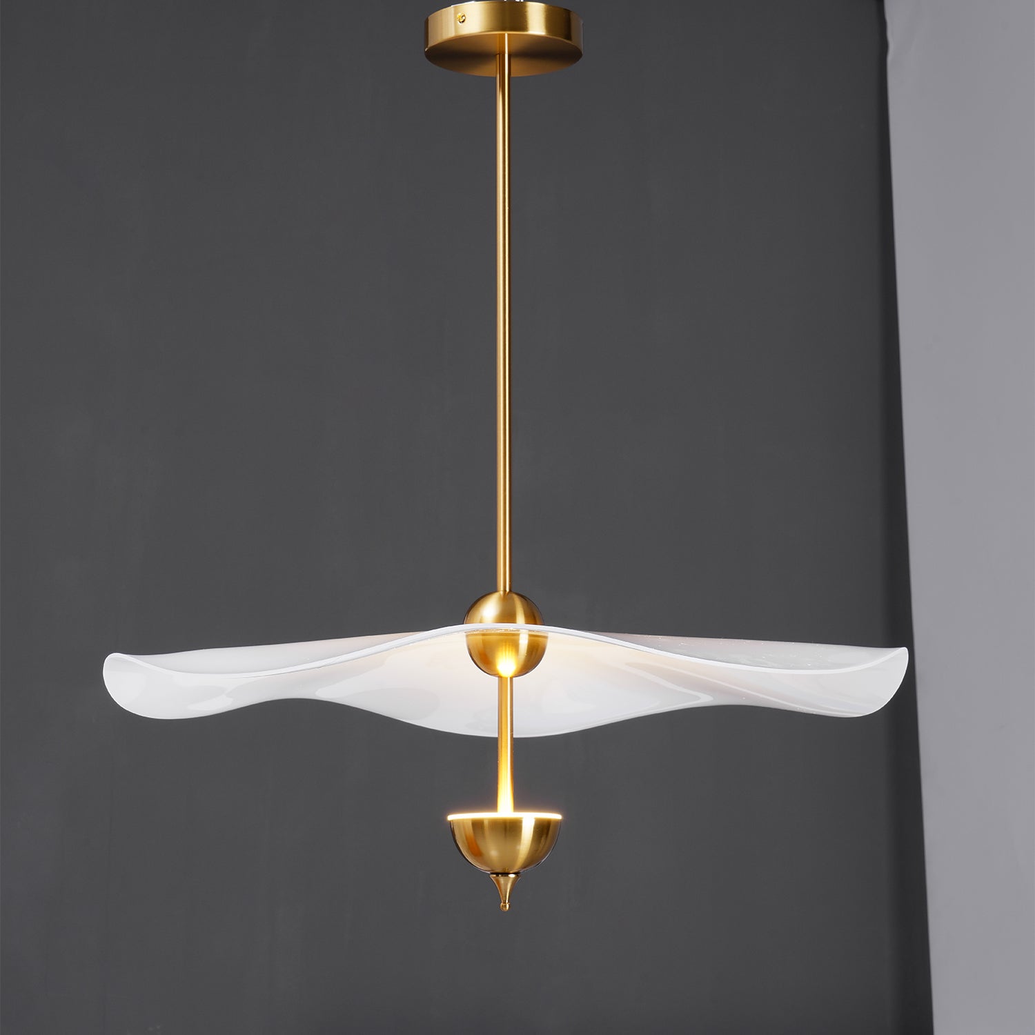Doppelte Biscuit-Hängeleuchte Weiß Gold Rund Opal Weiß Acrylschirm Designbeleuchtung Dekorativ für Wohnzimmer Essbereich Schlafzimmer Modern Skandinavisches Interieur - Lamylie