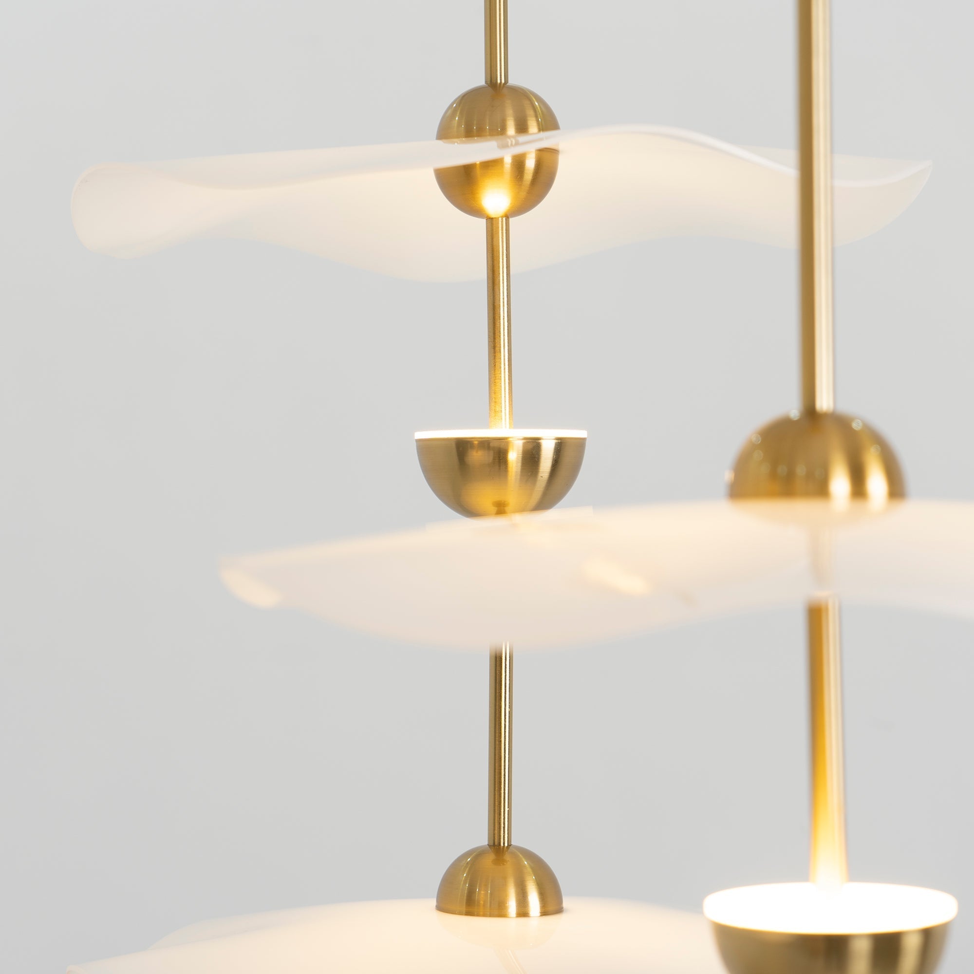 Doppelte Biscuit-Hängeleuchte Weiß Gold Rund Opal Weiß Acrylschirm Designbeleuchtung Dekorativ für Wohnzimmer Essbereich Schlafzimmer Modern Skandinavisches Interieur - Lamylie