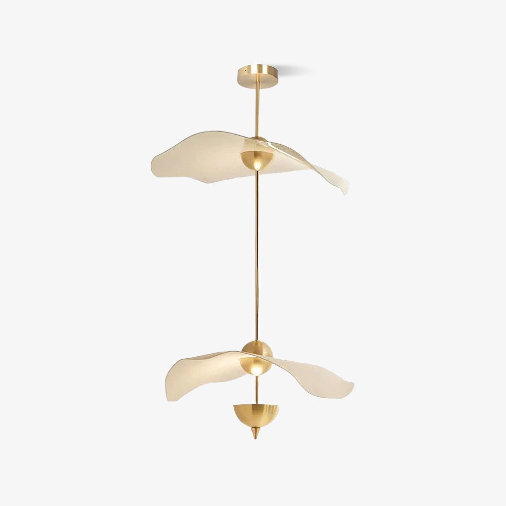 Double Biscuit Pendant Lamp White Gold Round Opal White Acrylic Shade Design Lighting Decorative for Living Room Dining Area Bedroom Modern Scandinavian Interior - Lamylie