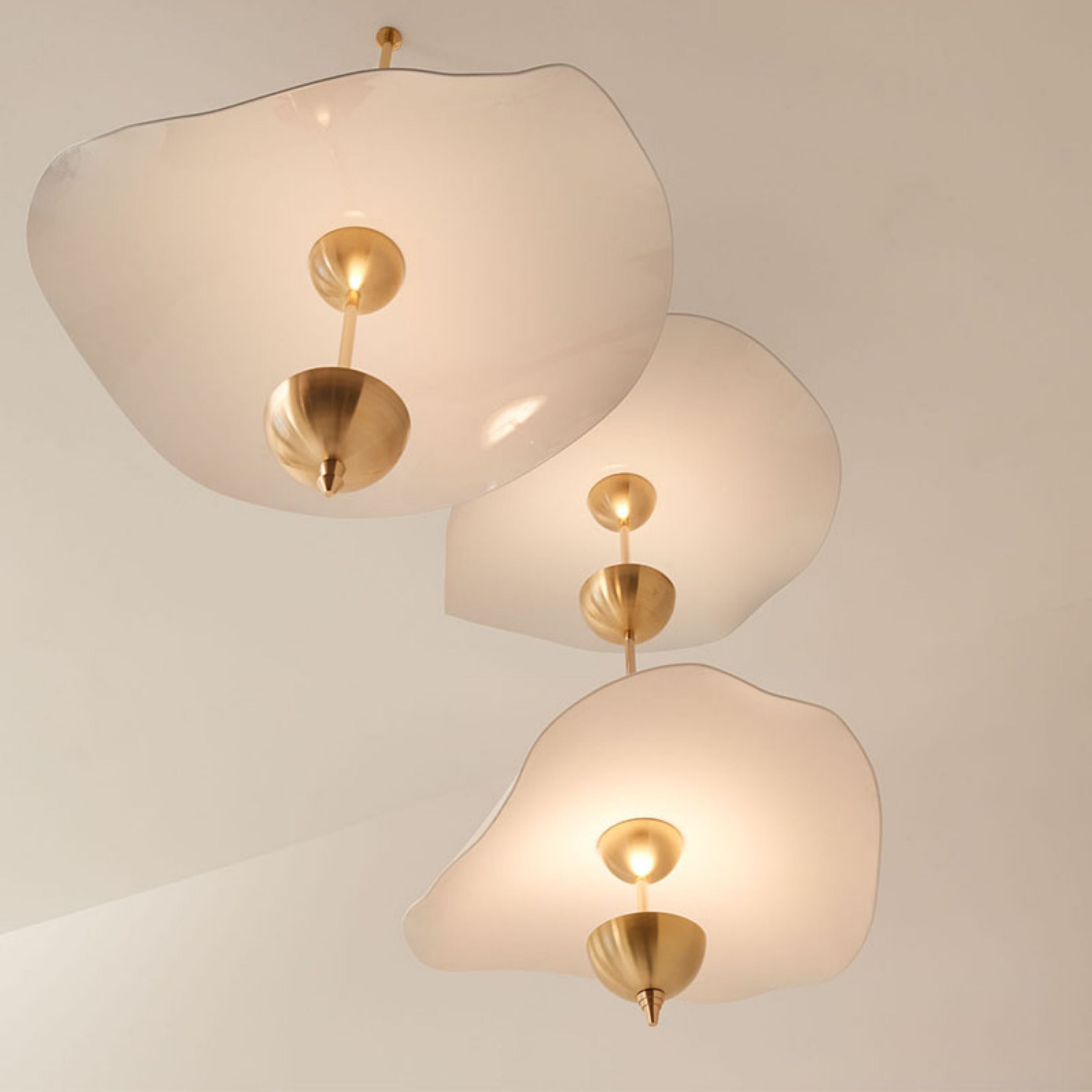Doppelte Biscuit-Hängeleuchte Weiß Gold Rund Opal Weiß Acrylschirm Designbeleuchtung Dekorativ für Wohnzimmer Essbereich Schlafzimmer Modern Skandinavisches Interieur - Lamylie
