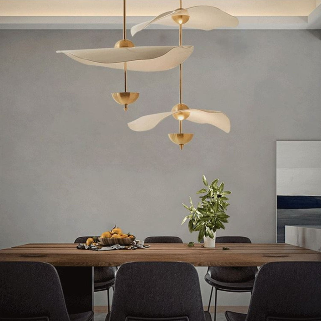 Doppelte Biscuit-Hängeleuchte Weiß Gold Rund Opal Weiß Acrylschirm Designbeleuchtung Dekorativ für Wohnzimmer Essbereich Schlafzimmer Modern Skandinavisches Interieur - Lamylie