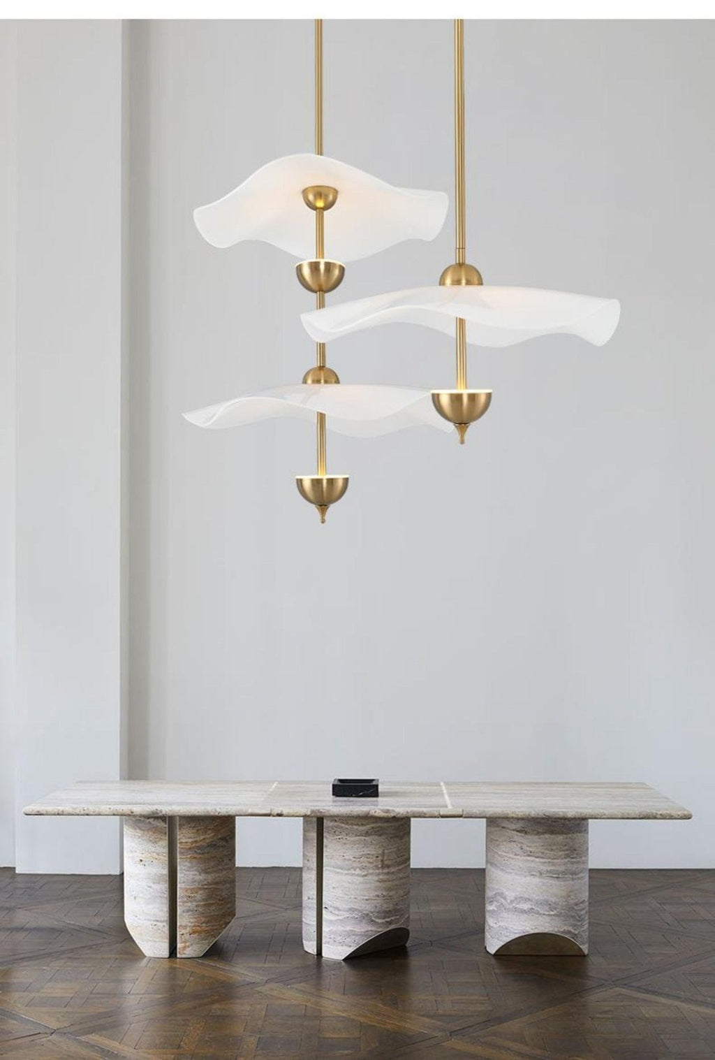 Doppelte Biscuit-Hängeleuchte Weiß Gold Rund Opal Weiß Acrylschirm Designbeleuchtung Dekorativ für Wohnzimmer Essbereich Schlafzimmer Modern Skandinavisches Interieur - Lamylie
