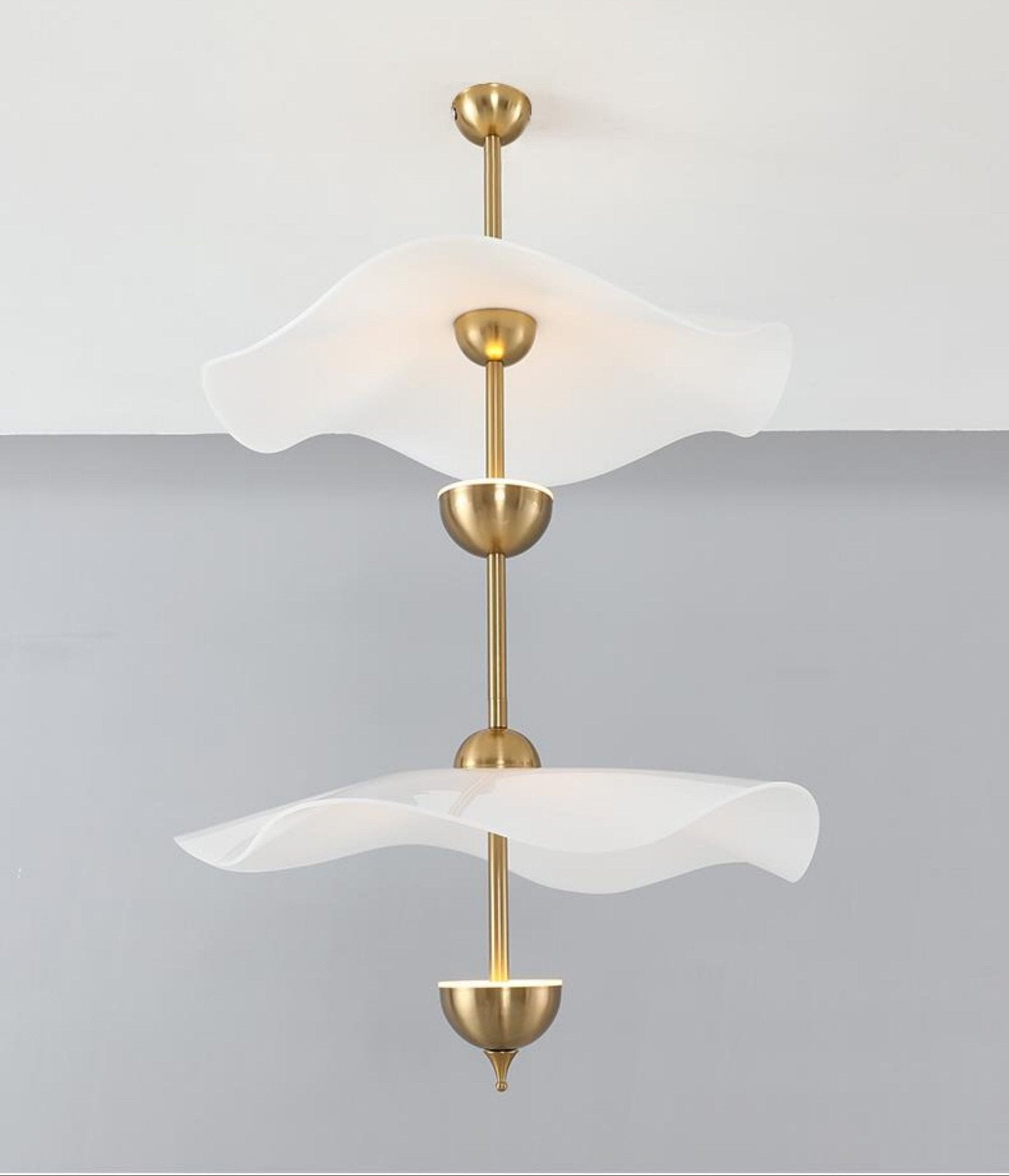 Doppelte Biscuit-Hängeleuchte Weiß Gold Rund Opal Weiß Acrylschirm Designbeleuchtung Dekorativ für Wohnzimmer Essbereich Schlafzimmer Modern Skandinavisches Interieur - Lamylie