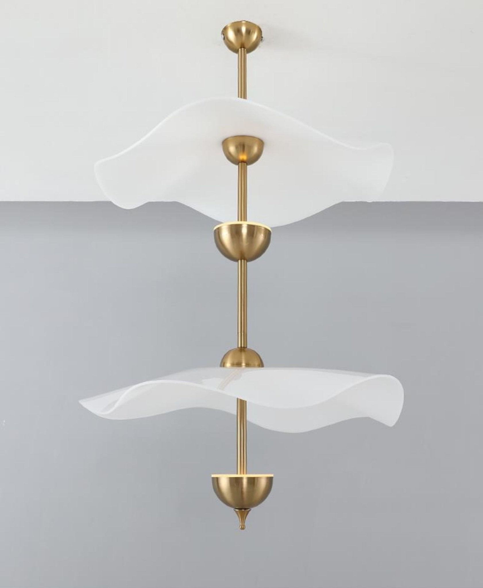Doppelte Biscuit-Hängeleuchte Weiß Gold Rund Opal Weiß Acrylschirm Designbeleuchtung Dekorativ für Wohnzimmer Essbereich Schlafzimmer Modern Skandinavisches Interieur - Lamylie