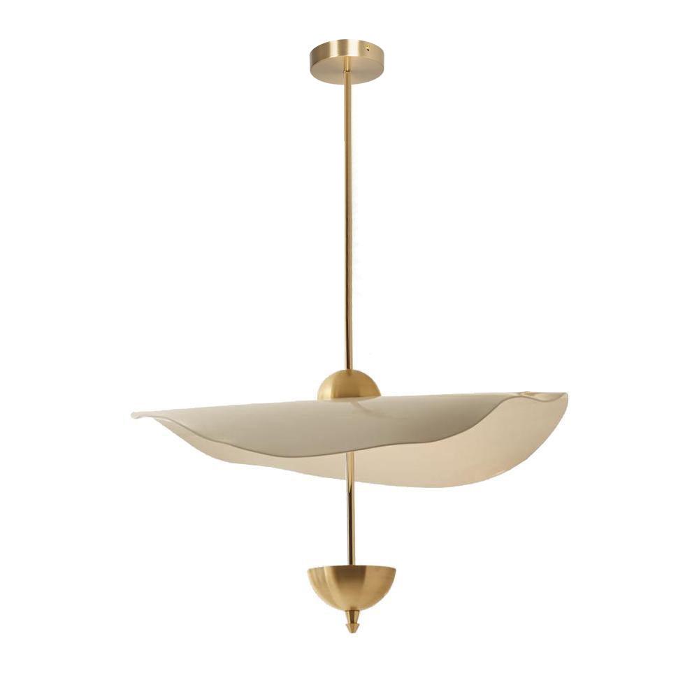 Double Biscuit Pendant Lamp White Gold Round Opal White Acrylic Shade Design Lighting Decorative for Living Room Dining Area Bedroom Modern Scandinavian Interior - Lamylie