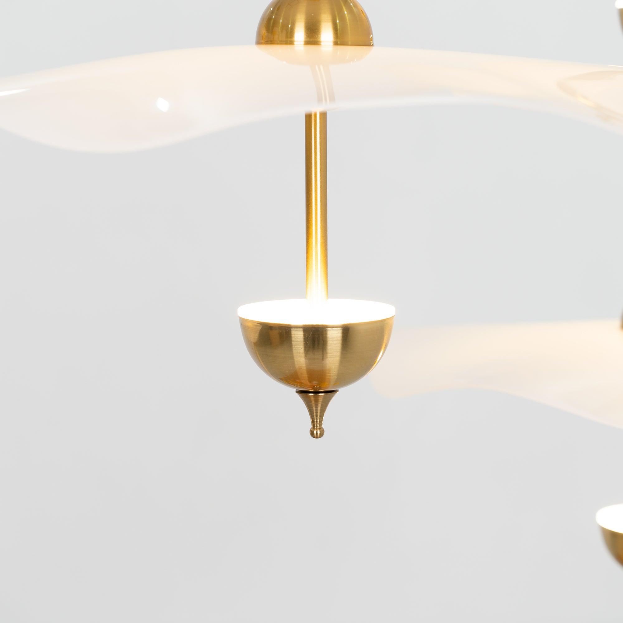 Doppelte Biscuit-Hängeleuchte Weiß Gold Rund Opal Weiß Acrylschirm Designbeleuchtung Dekorativ für Wohnzimmer Essbereich Schlafzimmer Modern Skandinavisches Interieur - Lamylie