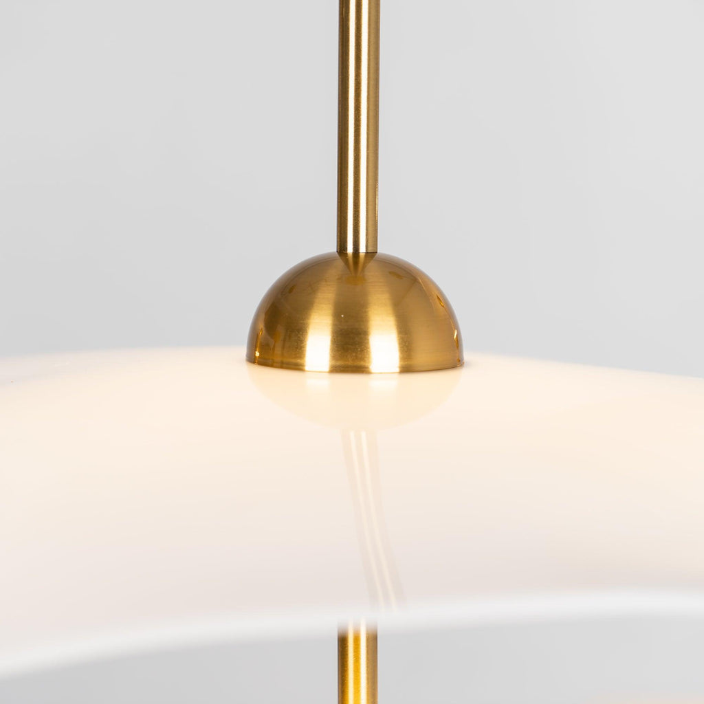 Doppelte Biscuit-Hängeleuchte Weiß Gold Rund Opal Weiß Acrylschirm Designbeleuchtung Dekorativ für Wohnzimmer Essbereich Schlafzimmer Modern Skandinavisches Interieur - Lamylie