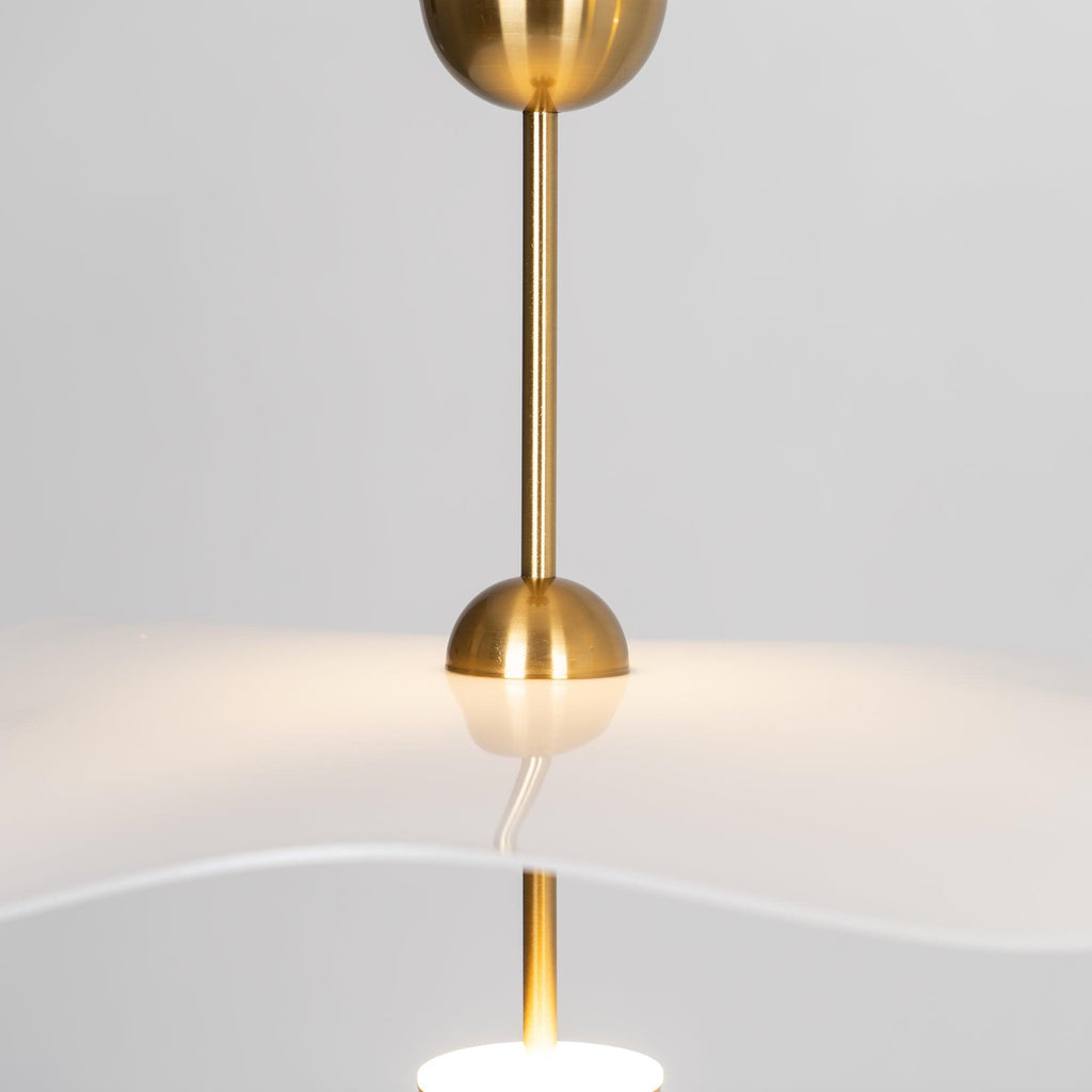 Doppelte Biscuit-Hängeleuchte Weiß Gold Rund Opal Weiß Acrylschirm Designbeleuchtung Dekorativ für Wohnzimmer Essbereich Schlafzimmer Modern Skandinavisches Interieur - Lamylie