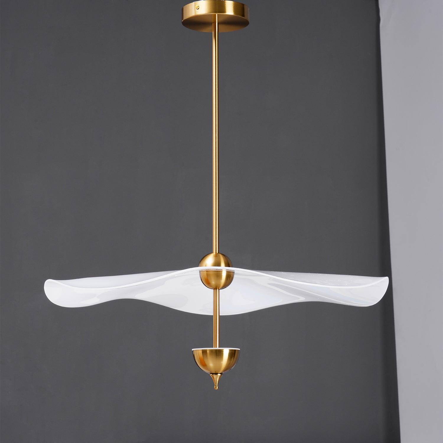 Doppelte Biscuit-Hängeleuchte Weiß Gold Rund Opal Weiß Acrylschirm Designbeleuchtung Dekorativ für Wohnzimmer Essbereich Schlafzimmer Modern Skandinavisches Interieur - Lamylie